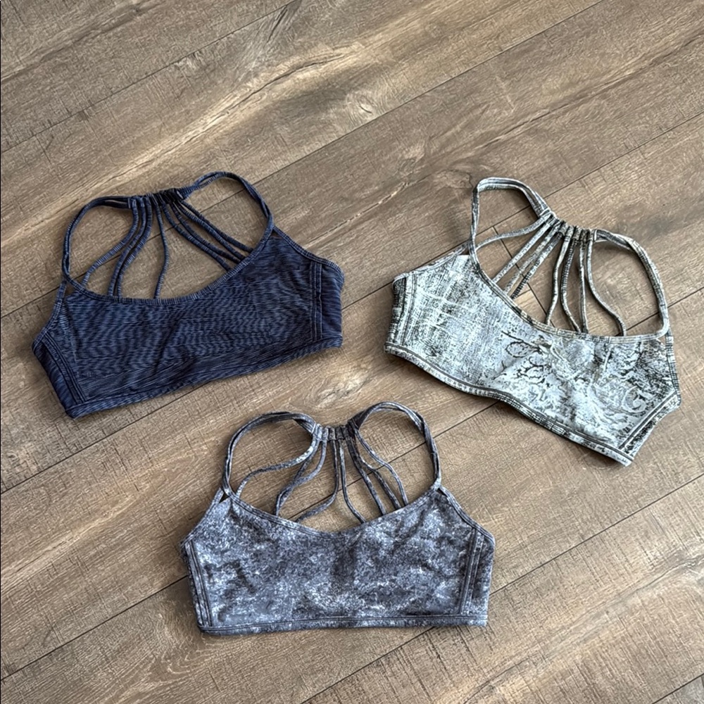 Lululemon Lot of Three Print Strappy Back Bras